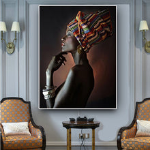 Load image into Gallery viewer, African woman deco painting