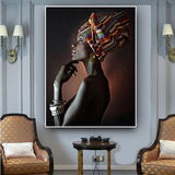 African woman deco painting
