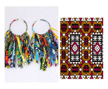 Load image into Gallery viewer, African Tassel Ankara Earrings