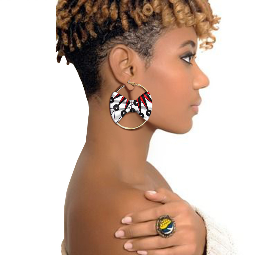 Batik cotton exaggerated earrings