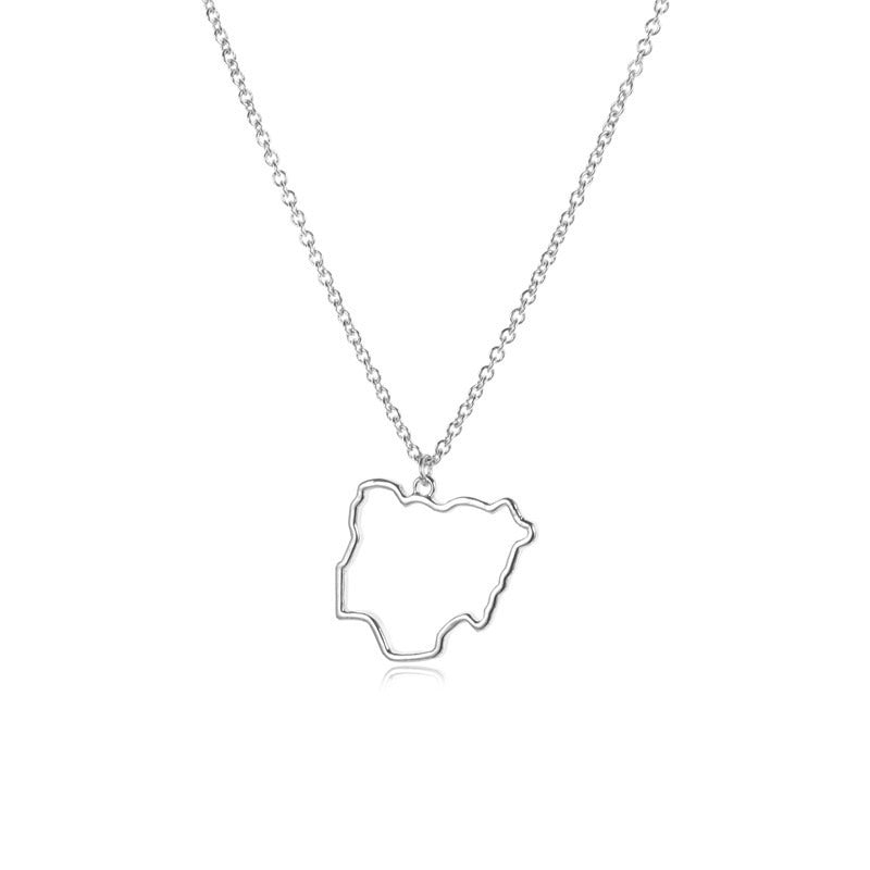 African Ireland Map Necklace