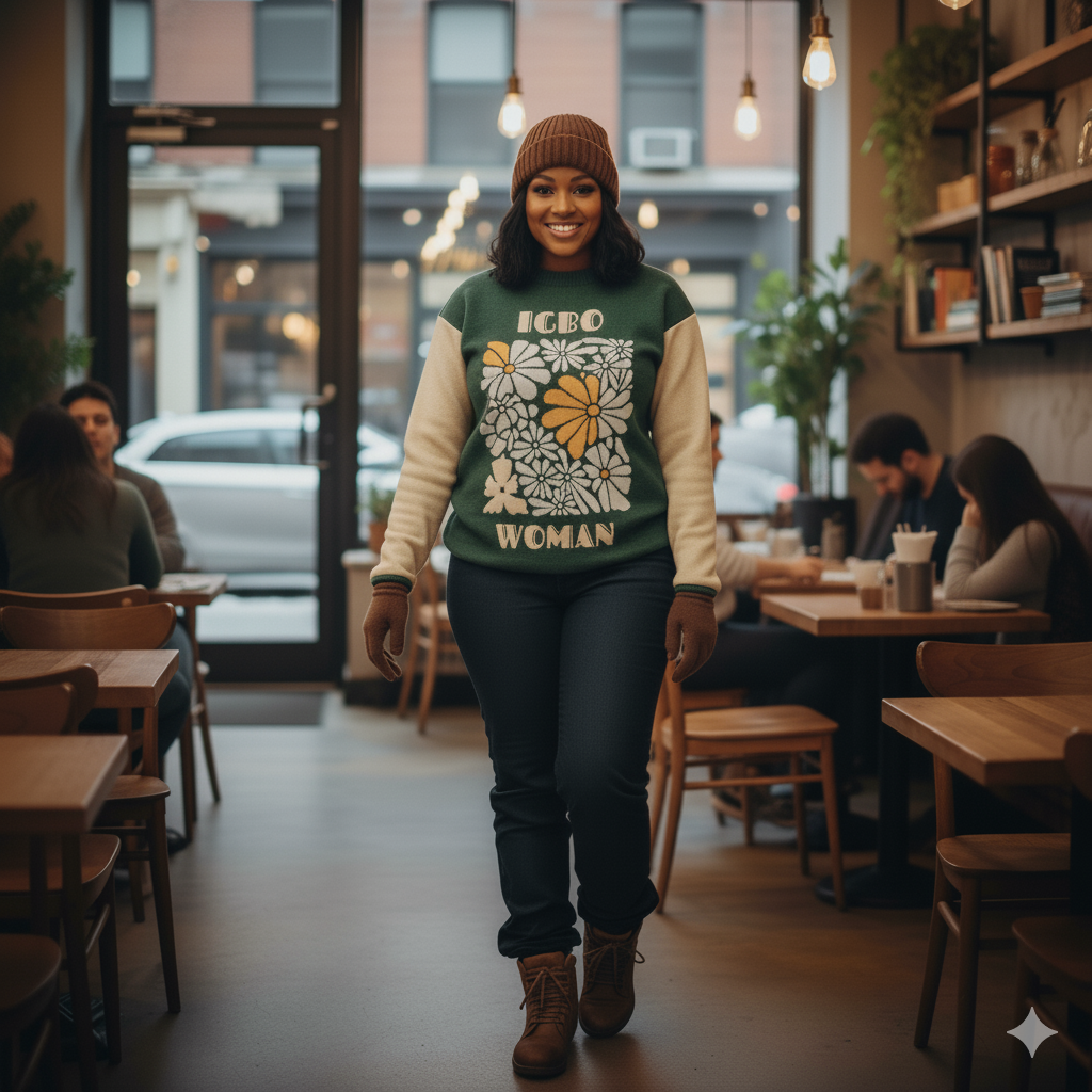 Igbo Woman straight bottom knitted sweater