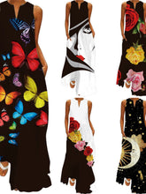 Load image into Gallery viewer, Floral Print Pocket Long Dress
