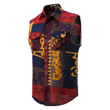 Load image into Gallery viewer, African Print Sleeveless Hippie Shirt