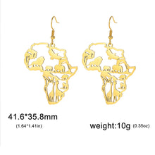 Load image into Gallery viewer, Africa Map Animal Earrings