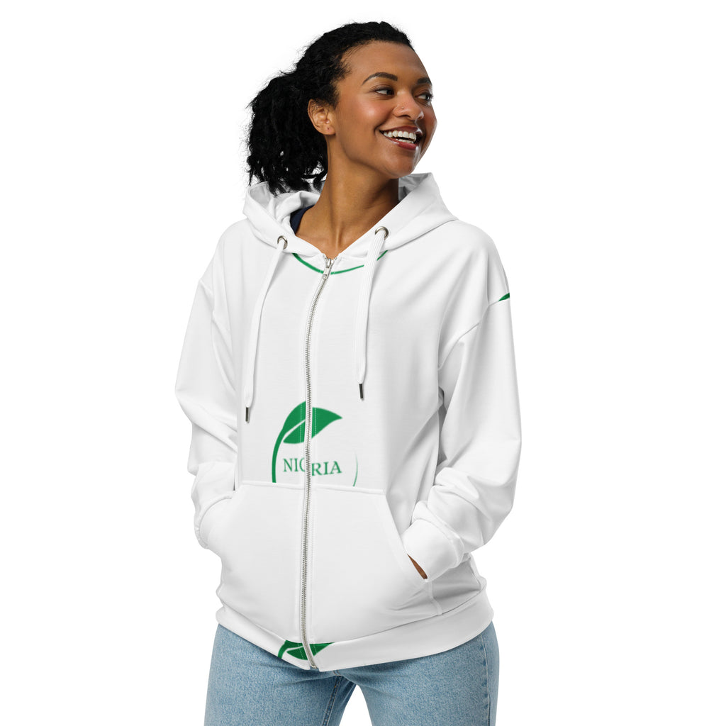 Nigeria Print Unisex zip hoodie