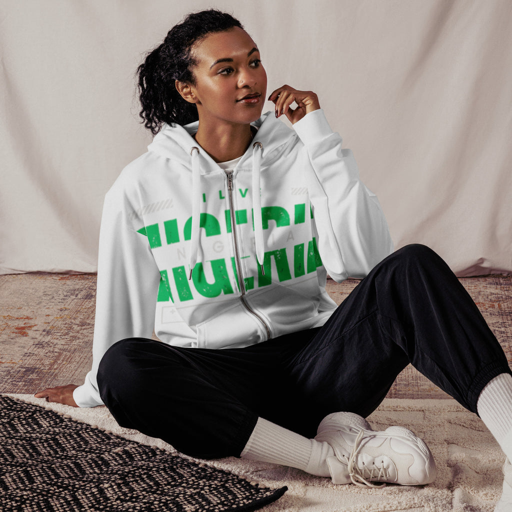 Nigeria Print Unisex zip hoodie