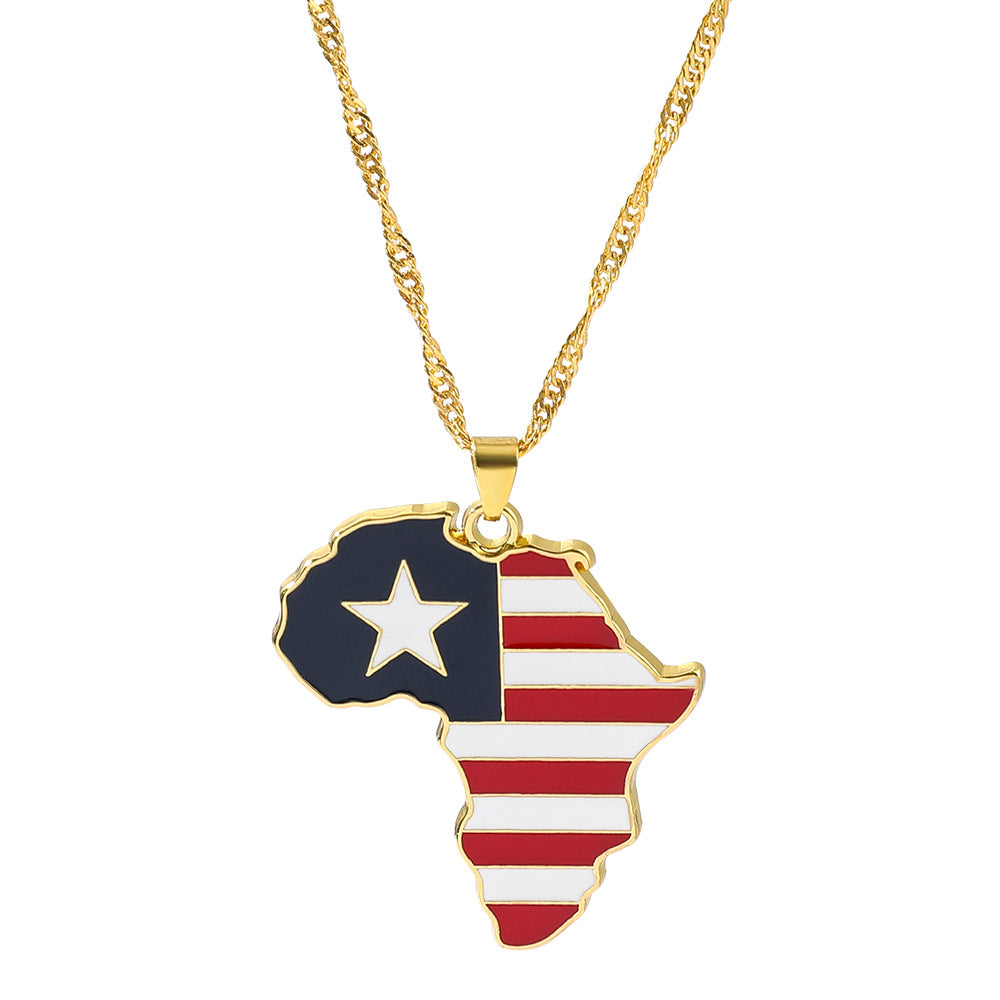 African Map Pendant Necklace