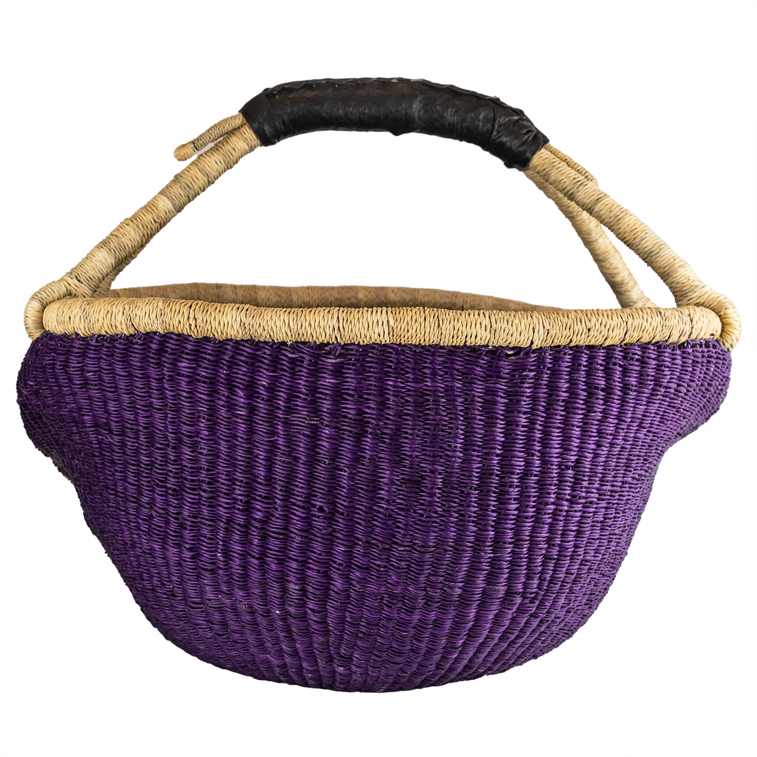 Ghanaian Bolga Basket - Purple - Large