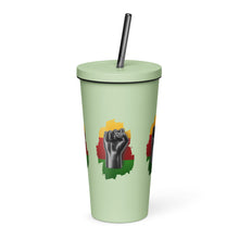 Load image into Gallery viewer, Black Life Matters tumbler with a straw