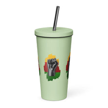 Load image into Gallery viewer, Black Life Matters tumbler with a straw
