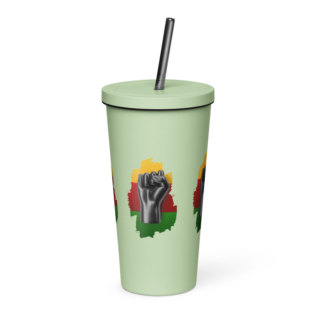 Black Life Matters tumbler with a straw