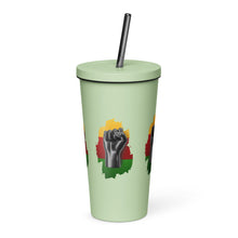 Load image into Gallery viewer, Black Life Matters tumbler with a straw