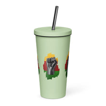 Load image into Gallery viewer, Black Life Matters tumbler with a straw