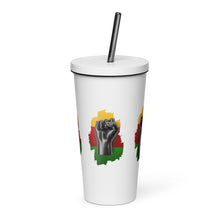 Load image into Gallery viewer, Black Life Matters tumbler with a straw