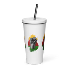 Load image into Gallery viewer, Black Life Matters tumbler with a straw