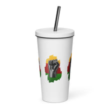 Load image into Gallery viewer, Black Life Matters tumbler with a straw