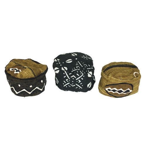 Authentic mud cloth kufi hat handmade in Mali