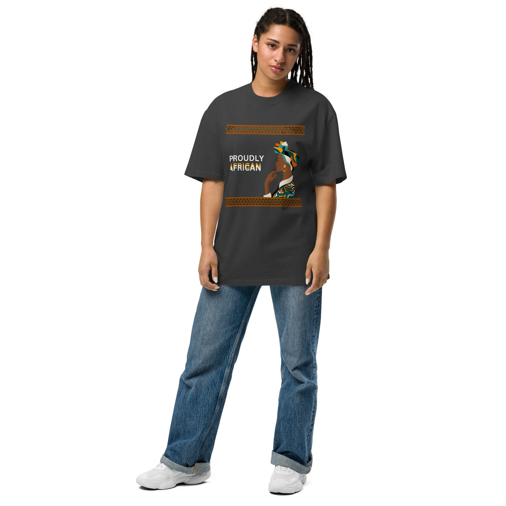 Proudly African Oversized faded t-shirt