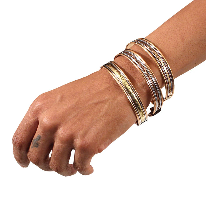 Set of 3 Magnetic Copper Bracelets