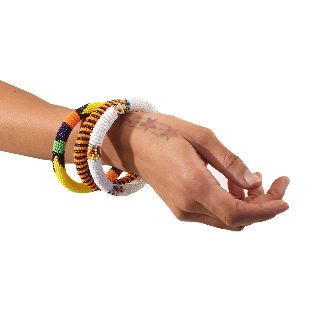 Set of 3 Round Maasai Beaded Bracelets