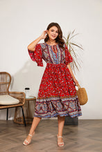 Load image into Gallery viewer, V Neck African Print Dress