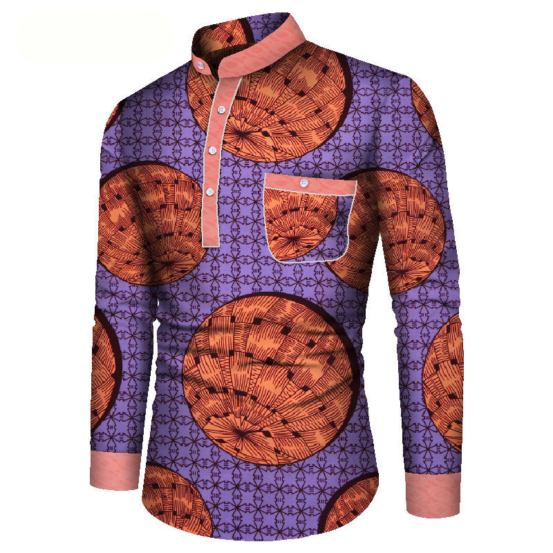 African Men's Printed Casual Shirt