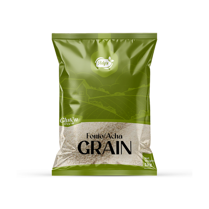 Ady’s Fonio Flour – naturally gluten-free flour made from carefully selected West African fonio (acha) grains. Finely milled and ideal for porridge, baking, pancakes, and everyday healthy meals.