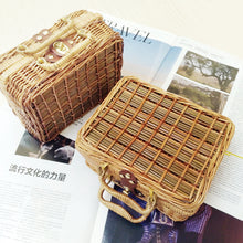 Load image into Gallery viewer, Handmade Vintage Tote Straw Bag