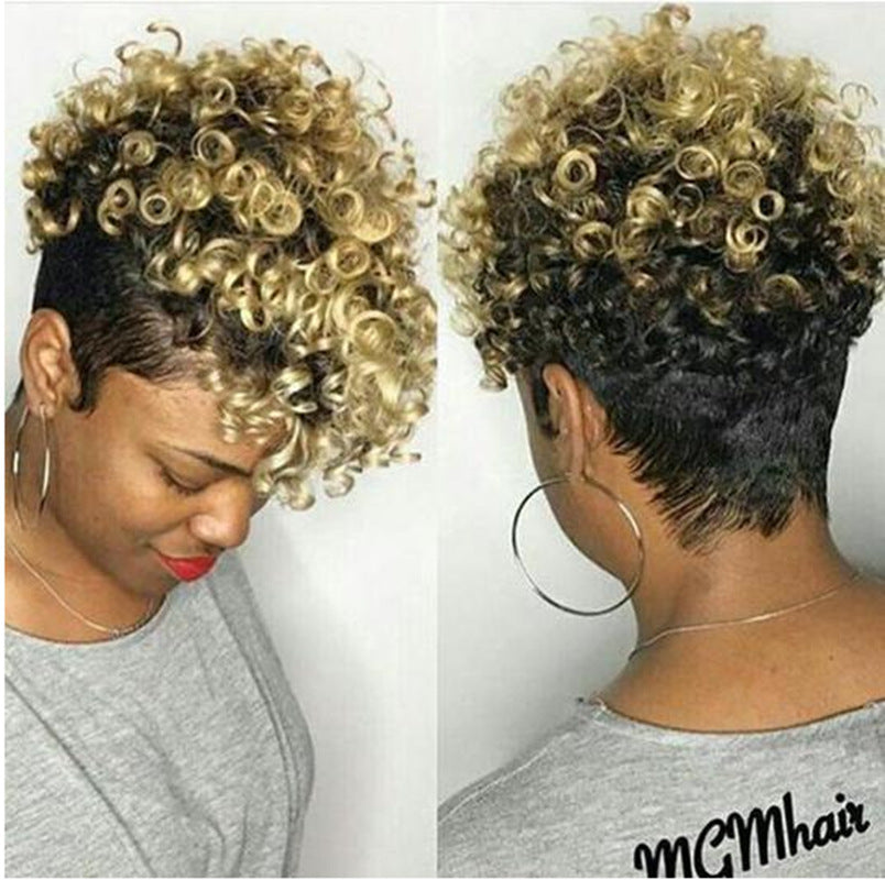 African Dyed Short Curly Hair