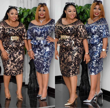 Load image into Gallery viewer, African Plus Size Printed Bead Dress