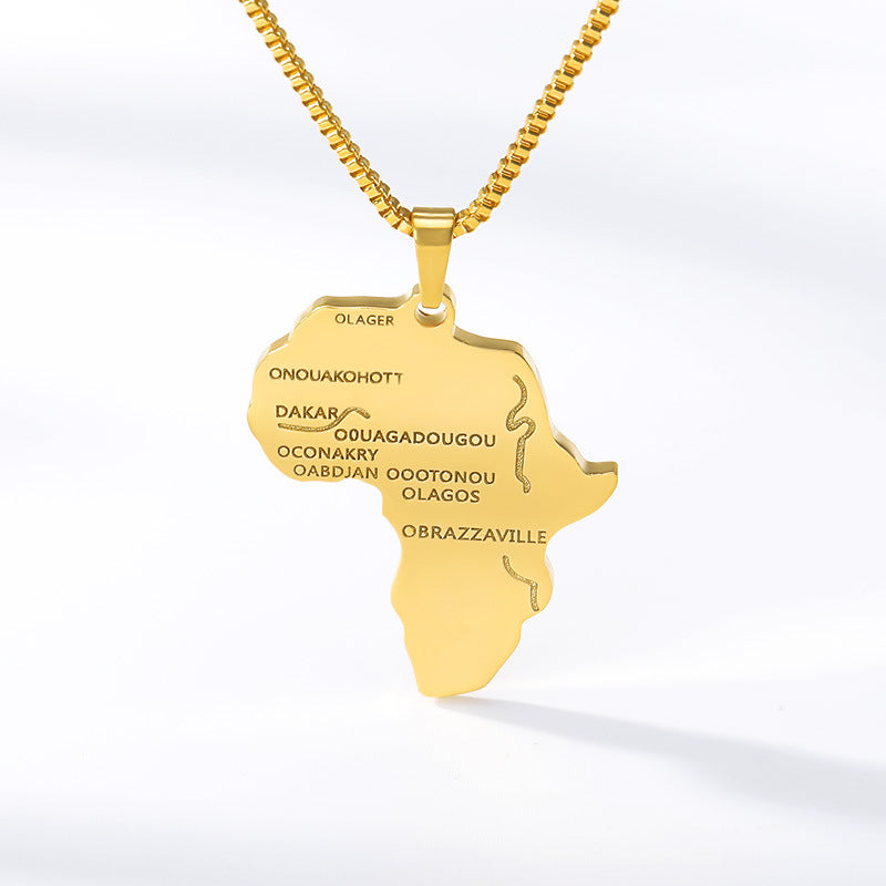 Gilded African Land Necklace