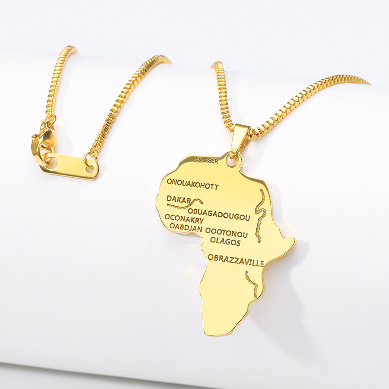 Gilded African Land Necklace