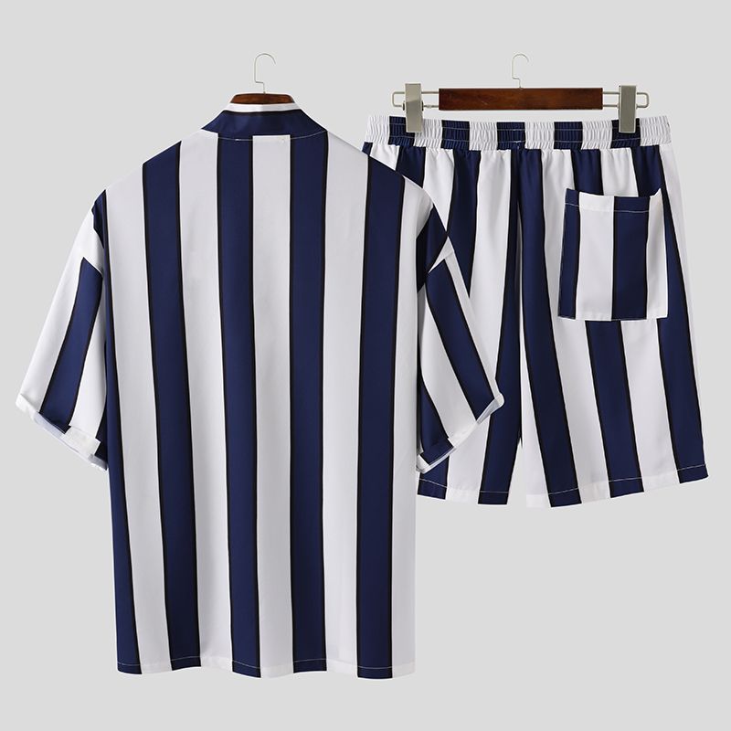 Men's Striped Beach Pajamas Suit
