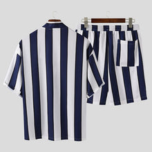 Load image into Gallery viewer, Men&#39;s Striped Beach Pajamas Suit