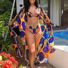 Load image into Gallery viewer, African Black Printing Bikini Suit