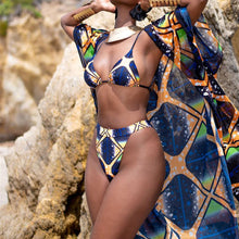 Load image into Gallery viewer, African Black Printing Bikini Suit