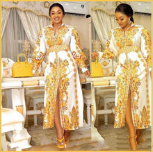 Load image into Gallery viewer, African Printed Long-sleeved Dress