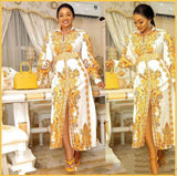 African Printed Long-sleeved Dress