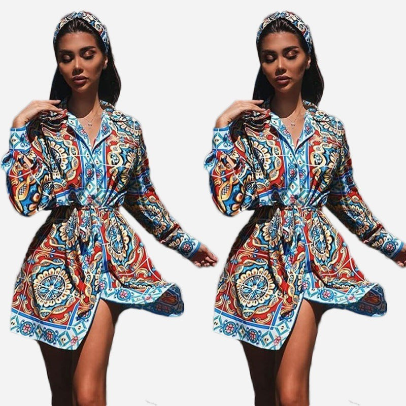 African Ladies Printed Shirt Dress