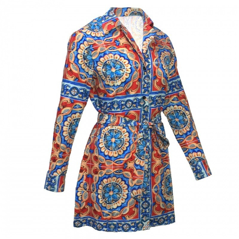 African Ladies Printed Shirt Dress