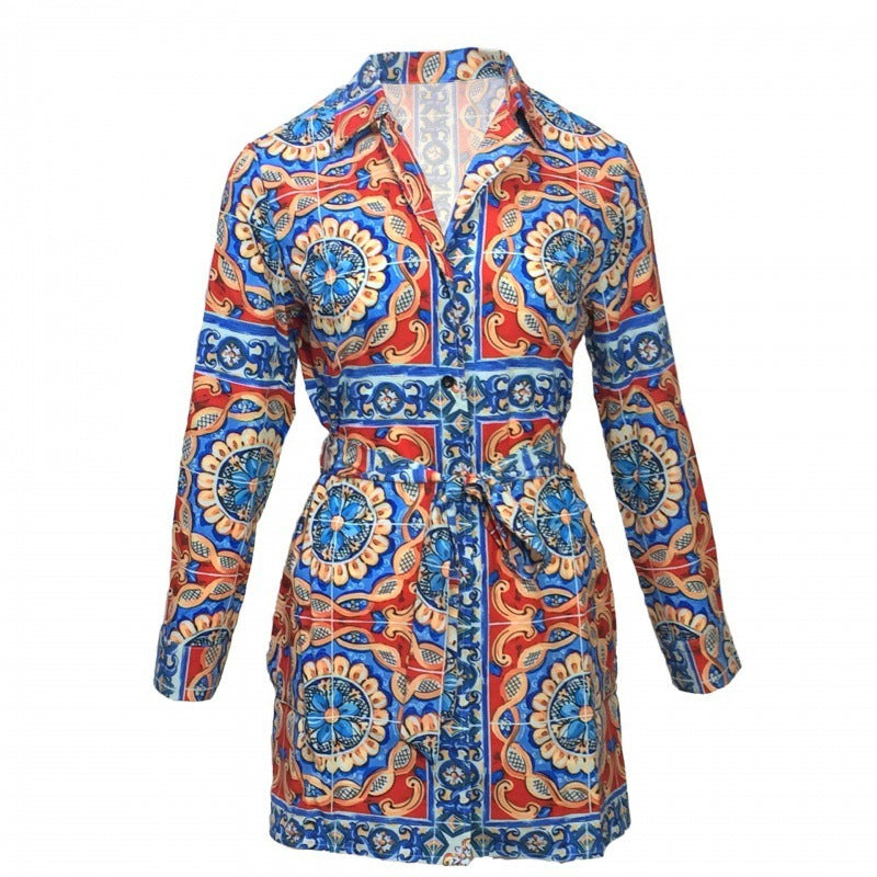 African Ladies Printed Shirt Dress