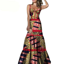 Load image into Gallery viewer, African Print Suspender Long Dress