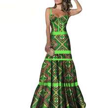 Load image into Gallery viewer, African Print Suspender Long Dress