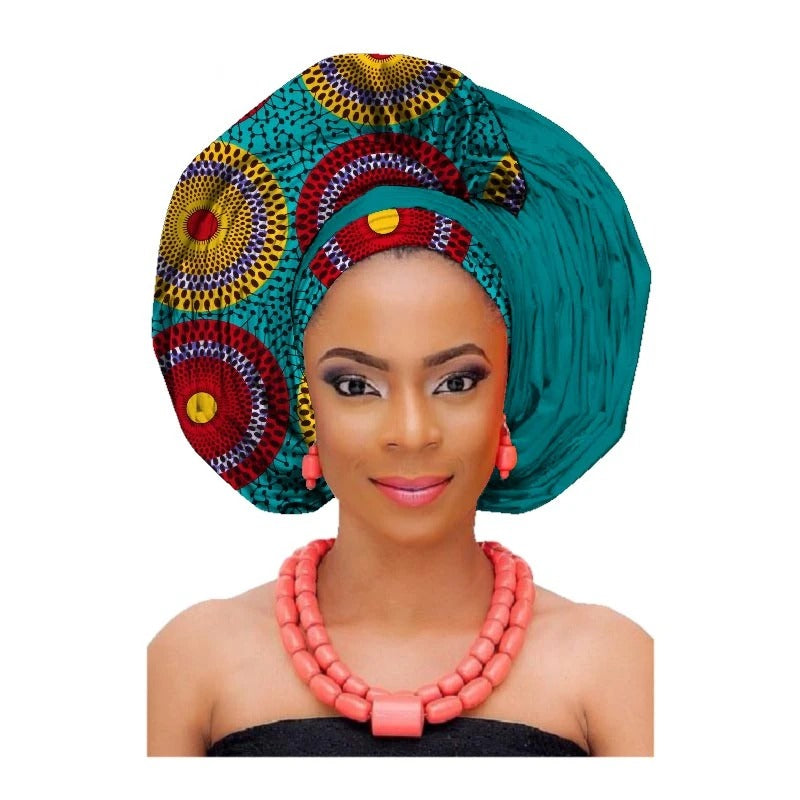 African printed cotton turban
