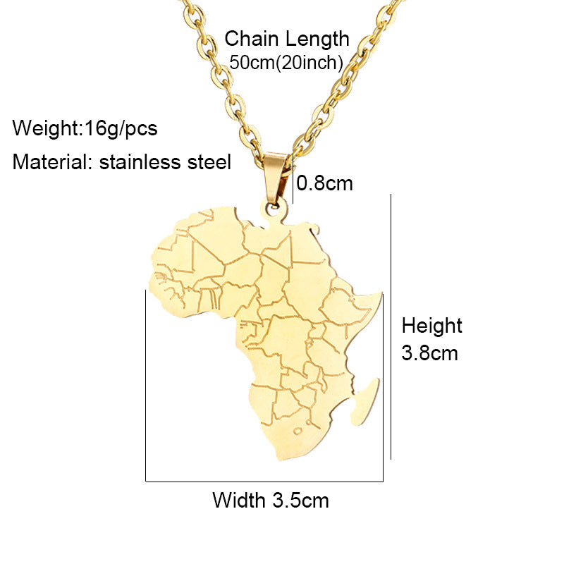African Map Modeling Necklace