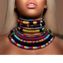 Load image into Gallery viewer, Hand woven collar necklace
