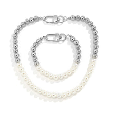 Load image into Gallery viewer, Unisex Pearl Necklace And Bracelet Set