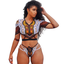 Load image into Gallery viewer, African Short Sleeve Swimsuit