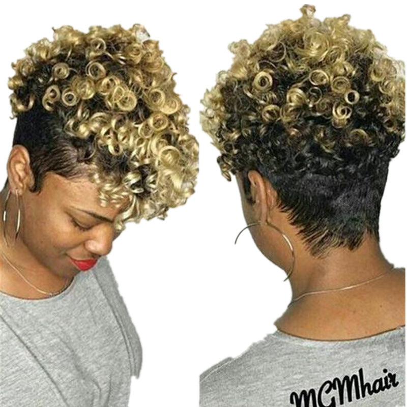 African Dyed Short Curly Hair